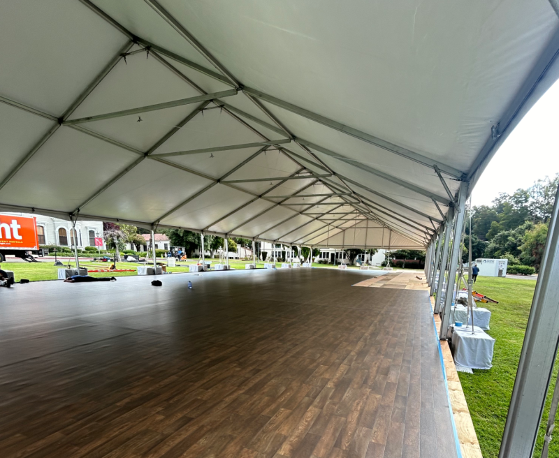Small modular dining hall tent