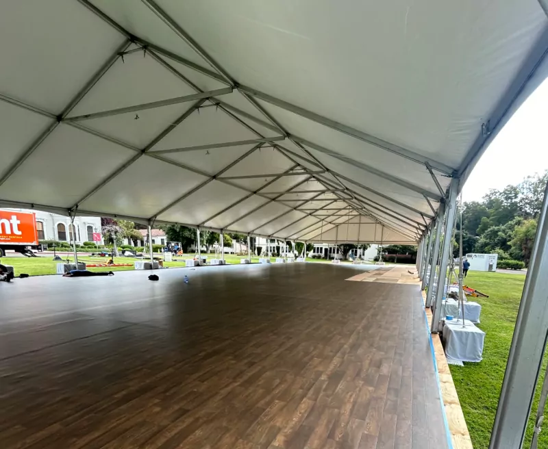 Small modular dining hall tent