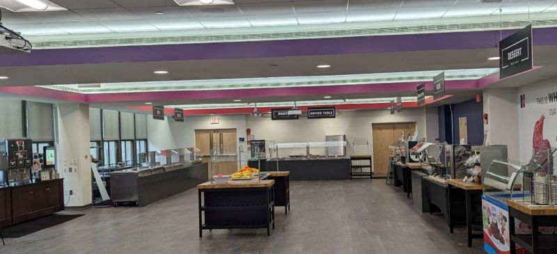 Temporary dining facility during construction
