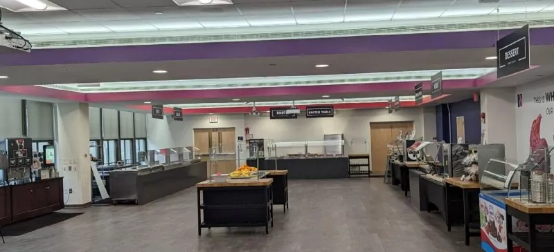 Temporary dining facility during construction