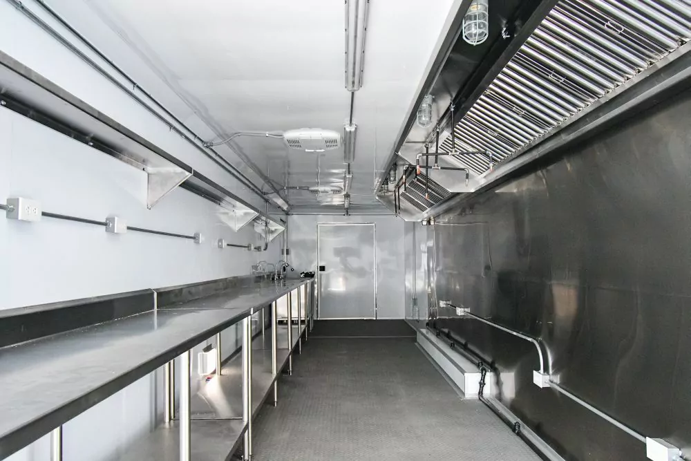 Inside view of a kitchen trailer