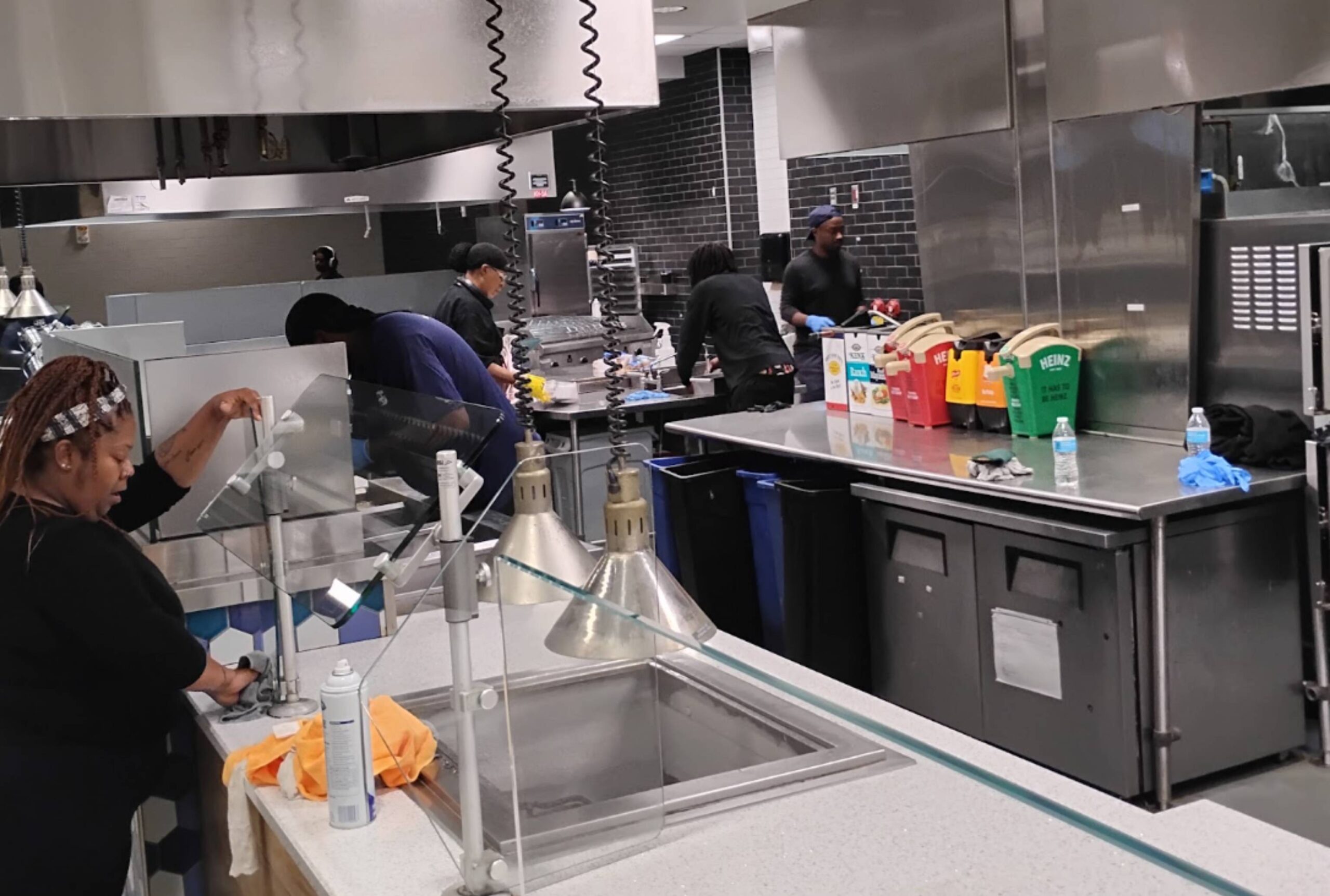kitchen cleaning staff